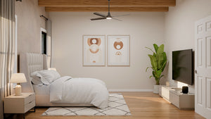 AJ7728-A Contemporary House Master Bedroom, 3 Bedrooms, 2 Bathrooms | Plan 1055 