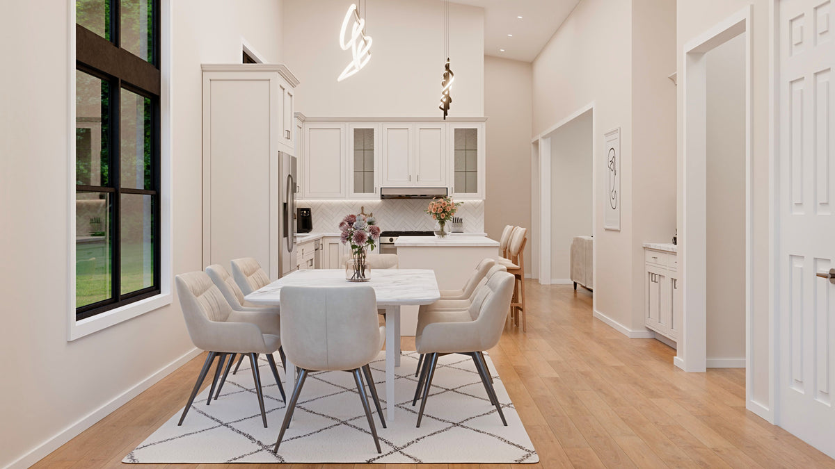 AJ7728-A Contemporary House Dining, 3 Bedrooms, 2 Bathrooms | Plan 1055 