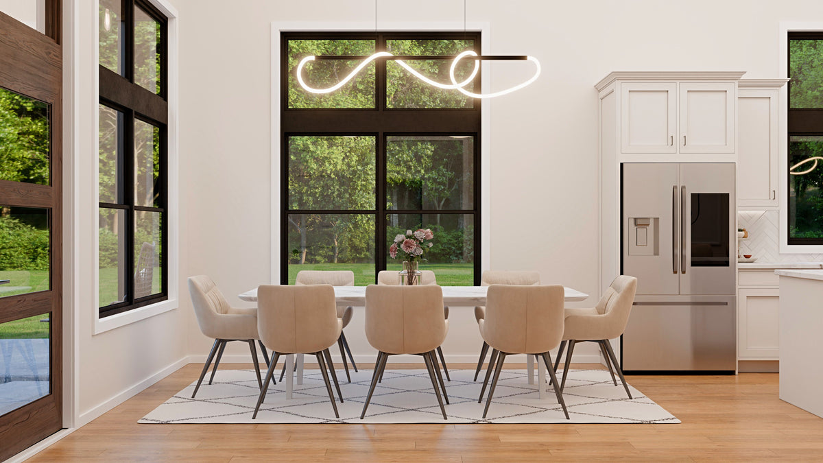 AJ7728-A Contemporary House Dining, 3 Bedrooms, 2 Bathrooms | Plan 1055 