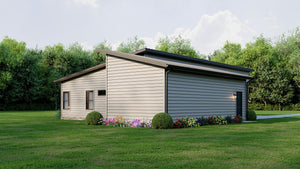 AJ7728-A Contemporary House, 3 Bedrooms, 2 Bathrooms | Plan 1055 Exterior-4