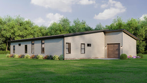AJ7728-A Contemporary House, 3 Bedrooms, 2 Bathrooms | Plan 1055 Exterior-5