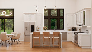 AJ7728-A Contemporary House Kitchen, 3 Bedrooms, 2 Bathrooms | Plan 1055 