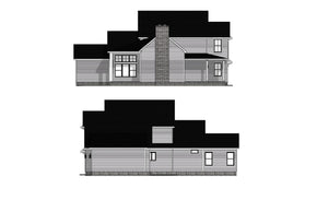 AJ7681-A Modern Farmhouse Left and Right Elevation, 3 Bedrooms, 2.5 Bathrooms | Plan 1013 
