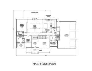 AJ7682-A Modern Farmhouse First Floor Plan, 4 Bedrooms, 2.5 Bathrooms | Plan 1016