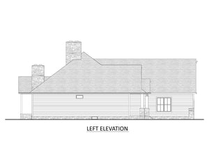 AJ7716-A Craftsman Ranch House Left Elevation, 3 Bedrooms, 2.5 Bathrooms | Plan 1061 