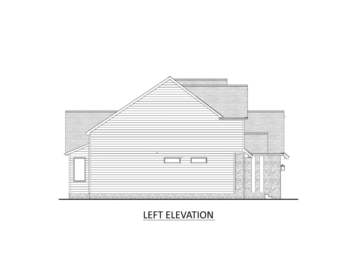 AJ7726-A Craftsman House Left Elevation, 3 Bedrooms, 2.5 Bathrooms | Plan 1063