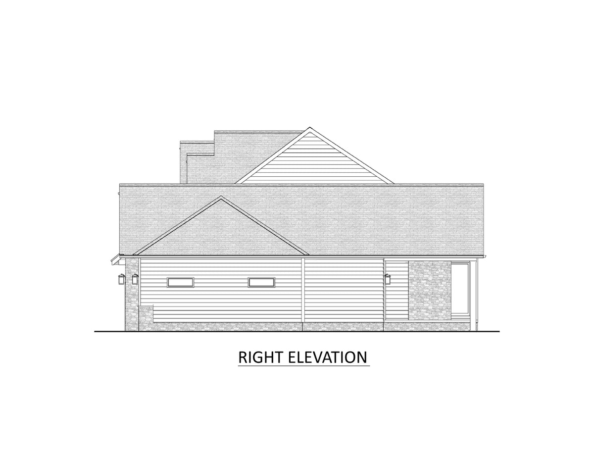 AJ7726-A Craftsman House Right Elevation, 3 Bedrooms, 2.5 Bathrooms | Plan 1063