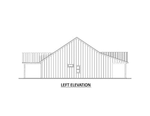 AJ7727-A Modern Farmhouse Left Elevation, 3 Bedrooms, 2 Bathrooms | Plan 1064 