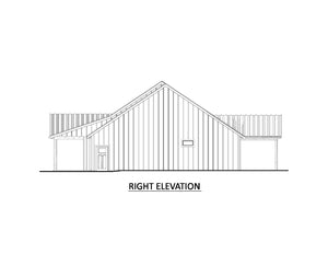 AJ7727-A Modern Farmhouse Right Elevation, 3 Bedrooms, 2 Bathrooms | Plan 1064 