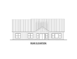 AJ7727-A Modern Farmhouse Rear Elevation, 3 Bedrooms, 2 Bathrooms | Plan 1064