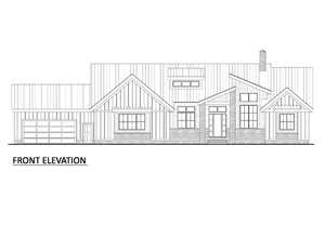 AJ8343-A Contemporary Farmhouse, 3 Bedrooms, 2.5 Bathrooms | Plan 1072 House Plan Front Elevation
