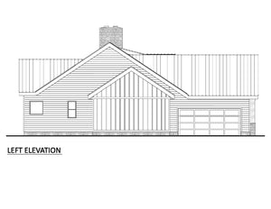 AJ8343-A Contemporary Farmhouse, 3 Bedrooms, 2.5 Bathrooms | Plan 1072 House Plan Left Elevation