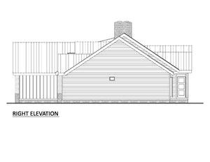 AJ8343-A Contemporary Farmhouse, 3 Bedrooms, 2.5 Bathrooms | Plan 1072 House Plan Right Elevation