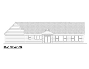 AJ8451-A Modern Farmhouse, 3 Bedrooms, 2 Bathrooms | Plan 1073 House Plan Rear Elevation