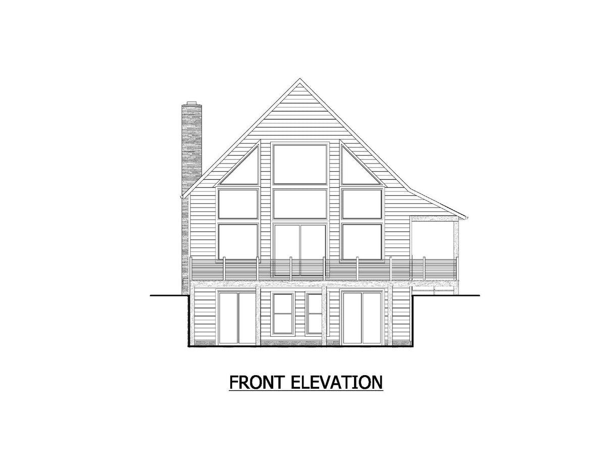 AJ8455-A Modern Mountain House, 4 Bedrooms, 2 to 3 Bathrooms | Plan 1074 House Plan Front Elevation