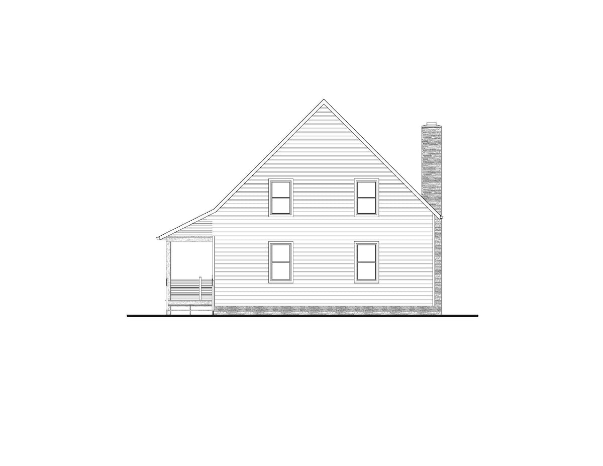 AJ8455-A Modern Mountain House, 4 Bedrooms, 2 to 3 Bathrooms | Plan 1074 House Plan Right Elevation