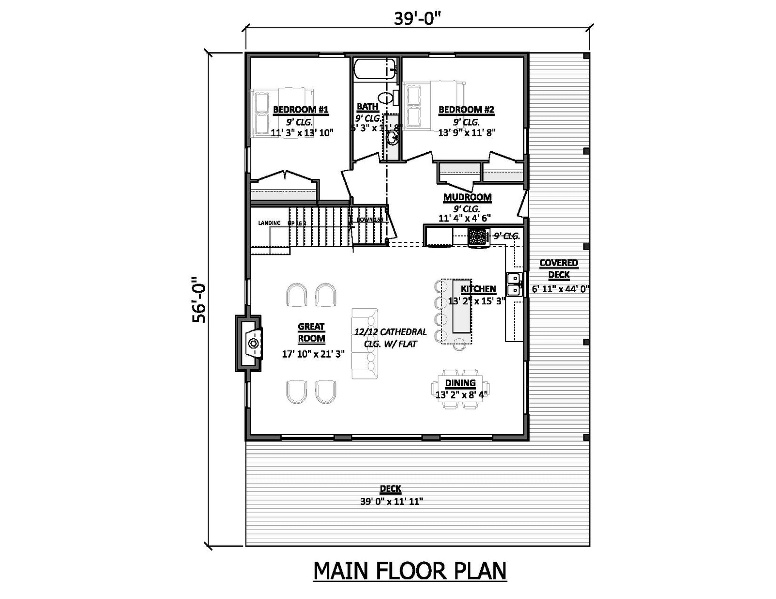 AJ8455-A Modern Mountain House, 4 Bedrooms, 2 to 3 Bathrooms | Plan 1074 House Plan Exterior