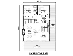 AJ8455-A Modern Mountain House, 4 Bedrooms, 2 to 3 Bathrooms | Plan 1074 House Plan First Floor Plan