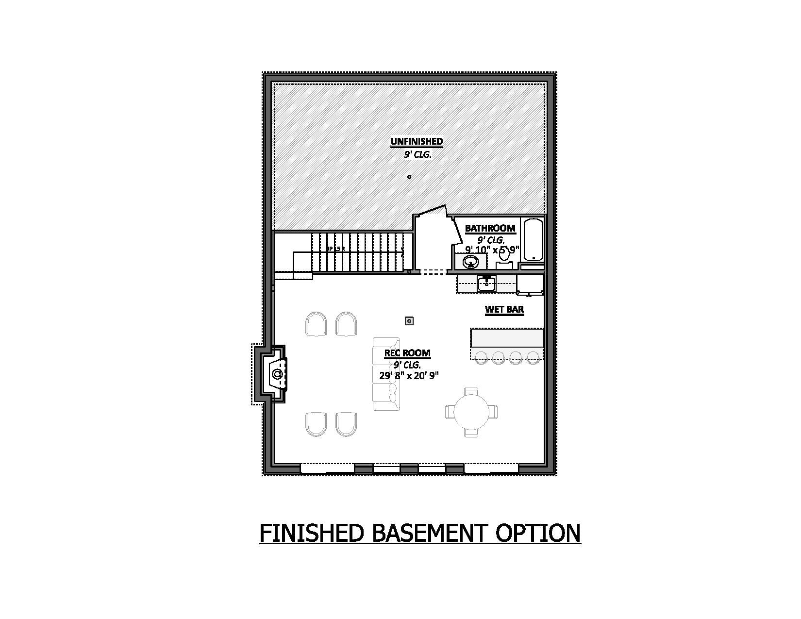 AJ8455-A Modern Mountain House, 4 Bedrooms, 2 to 3 Bathrooms | Plan 1074 House Plan Basement Floor Plan