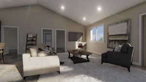 Two-Bedroom Garage Apartment Plan with 6-Car Garage and Deck