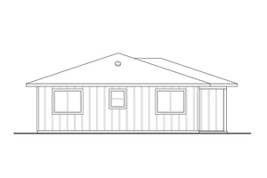 AM8113-A Cottage House, 2 Bedrooms, 2 Bathrooms | Pike Cottage House Plan Left Elevation