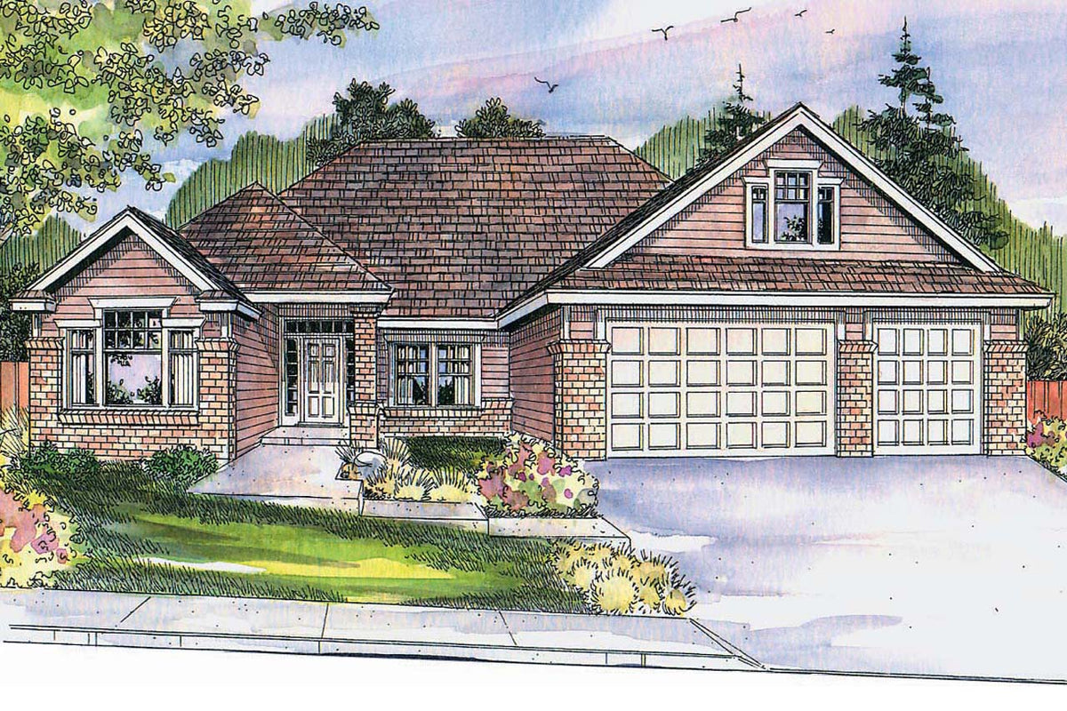 AM8284-A Prairie House, 3 Bedrooms, 2 Bathrooms | Cheyenne House Plan Exterior
