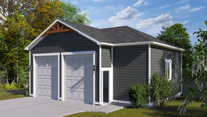 AO8491-A Detached Garage with Workshop | Pressley Garage Plan Exterior-2