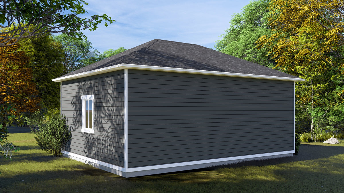 AO8491-A Detached Garage with Workshop | Pressley Garage Plan Exterior-3