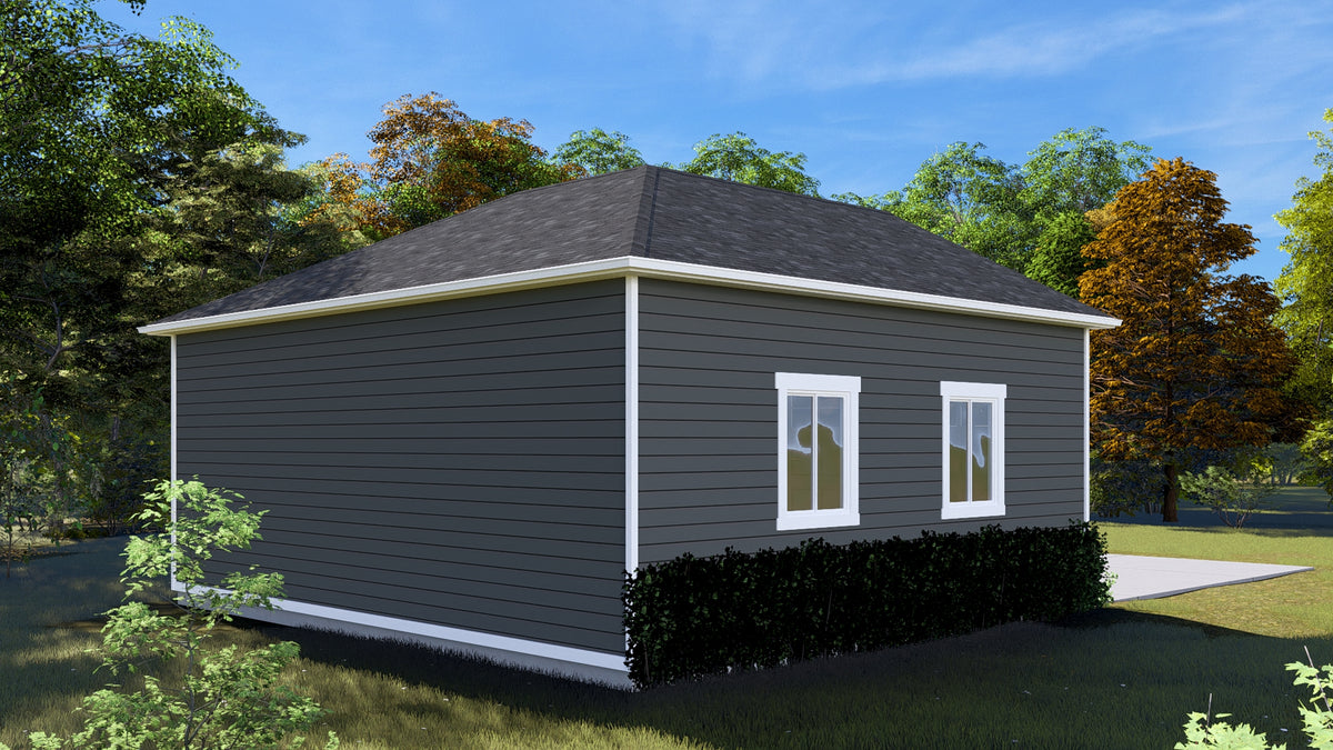AO8491-A Detached Garage with Workshop | Pressley Garage Plan Exterior-4