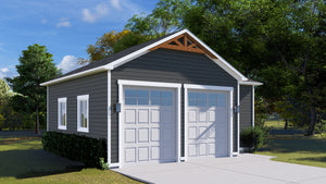 AO8491-A Detached Garage with Workshop | Pressley Garage Plan Exterior-5