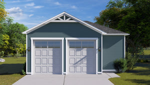AO8491-A Detached Garage with Workshop | Pressley Garage Plan Exterior-6