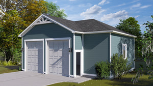AO8491-A Detached Garage with Workshop | Pressley Garage Plan Exterior-7