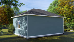 AO8491-A Detached Garage with Workshop | Pressley Garage Plan Exterior-8