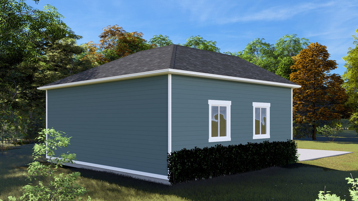 AO8491-A Detached Garage with Workshop | Pressley Garage Plan Exterior-9
