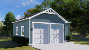 AO8491-A Detached Garage with Workshop | Pressley Garage Plan Exterior-10