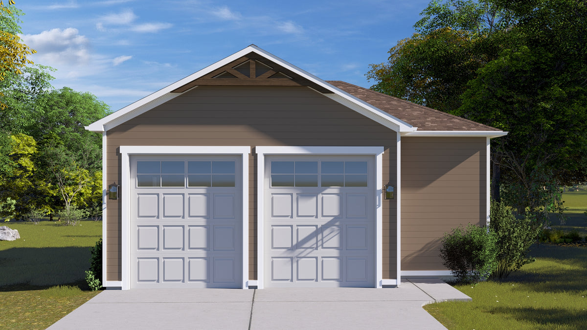 AO8491-A Detached Garage with Workshop | Pressley Garage Plan Exterior-11
