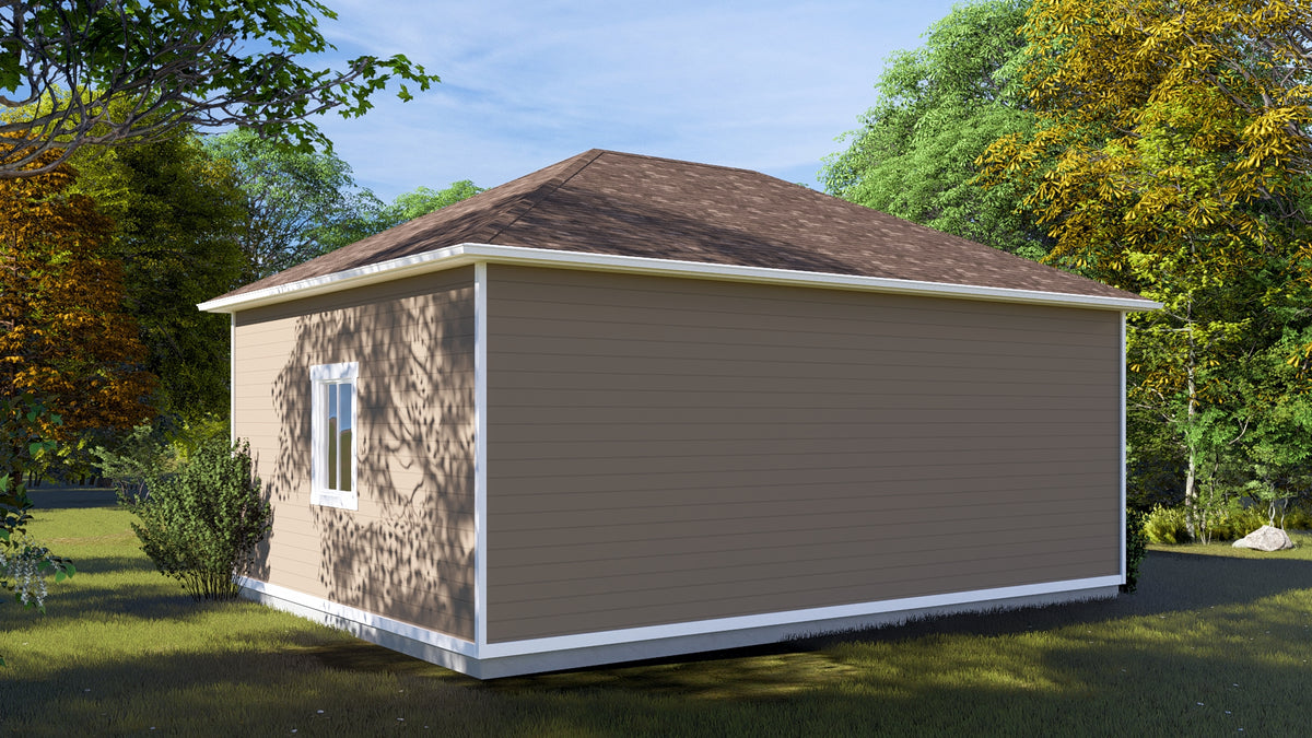 AO8491-A Detached Garage with Workshop | Pressley Garage Plan Exterior-13