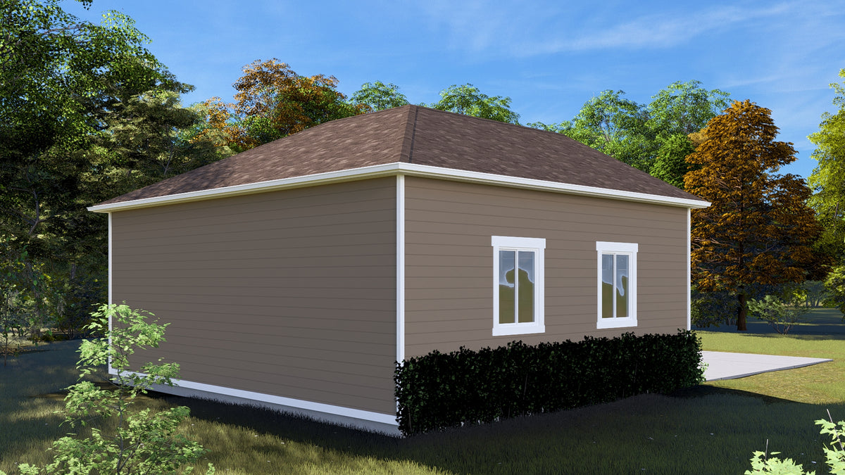 AO8491-A Detached Garage with Workshop | Pressley Garage Plan Exterior-14