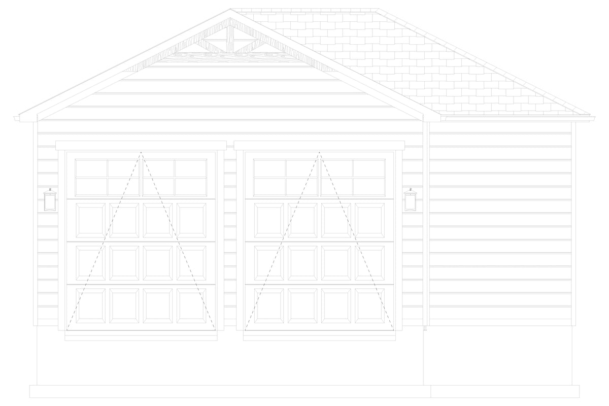 AO8491-A Detached Garage with Workshop | Pressley Garage Plan Front Elevation