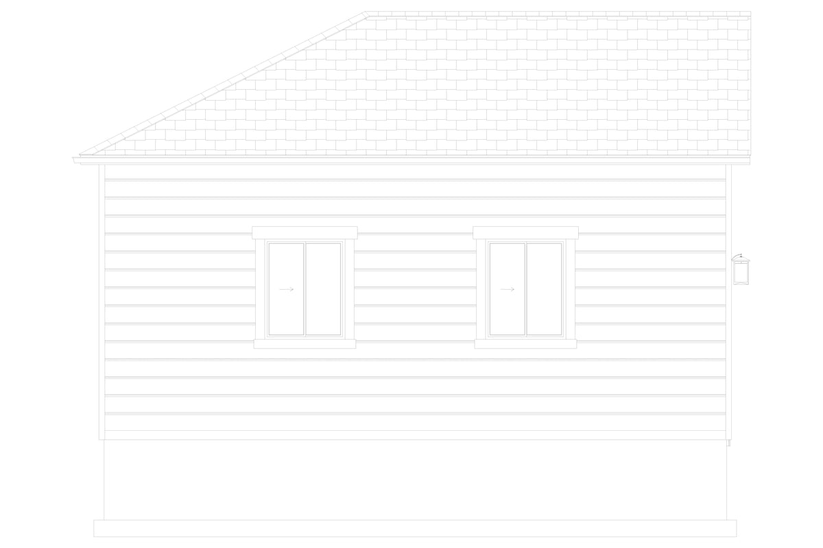 AO8491-A Detached Garage with Workshop | Pressley Garage Plan Left Elevation
