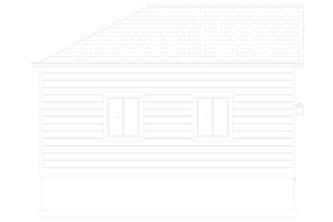 AO8491-A Detached Garage with Workshop | Pressley Garage Plan Left Elevation