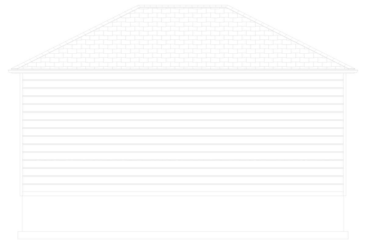 AO8491-A Detached Garage with Workshop | Pressley Garage Plan Rear Elevation