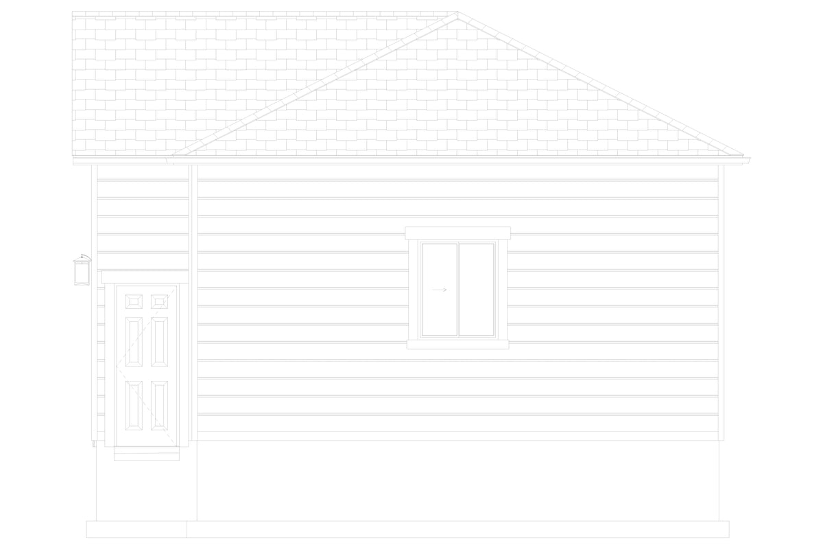 AO8491-A Detached Garage with Workshop | Pressley Garage Plan Exterior-Right Elevation