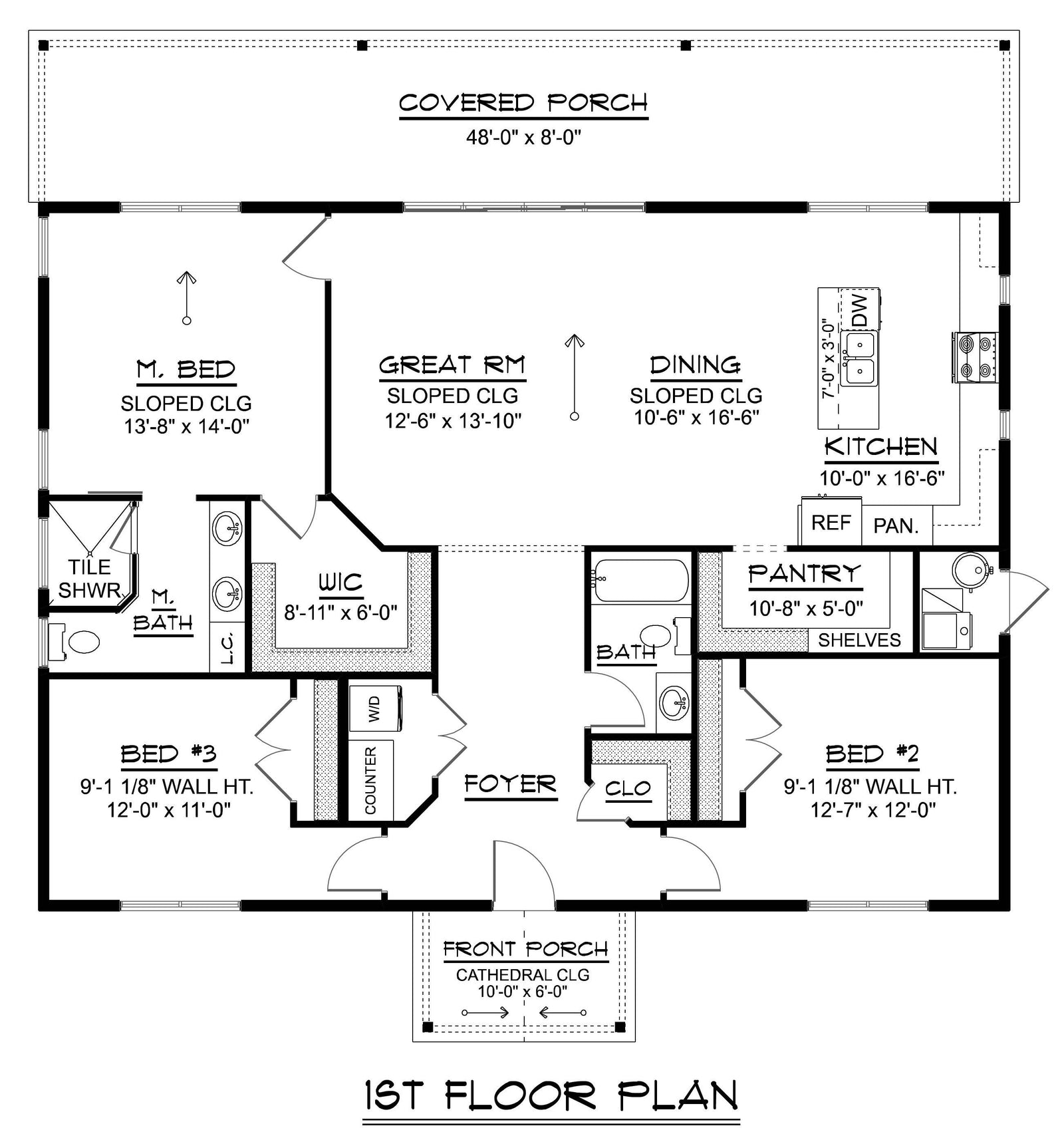 Q7487-A Modern House, 3 Bed, 2 Bath | Plan 25449 Exterior-1