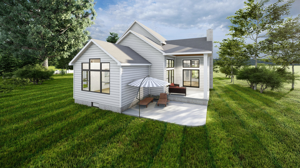 AJ7681-A Modern Farmhouse, 3 Bedrooms, 2.5 Bathrooms | Plan 1013 Exterior-2