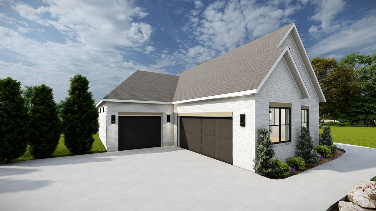 AJ7680-A Modern Farmhouse, 4 Bedrooms, 2.5 Bathrooms | Plan 1012 Exterior-2