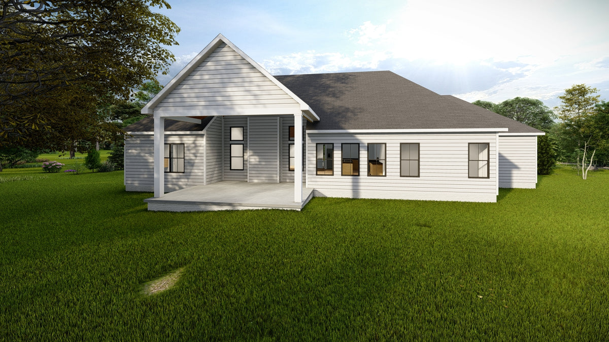AJ7680-A Modern Farmhouse, 4 Bedrooms, 2.5 Bathrooms | Plan 1012 Exterior-4