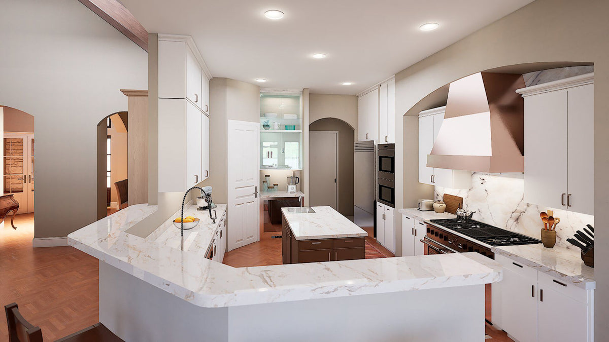 F8046-A Traditional House Kitchen, 4 Bedrooms, 4.5 Bathrooms | Ridgeview Ranch 