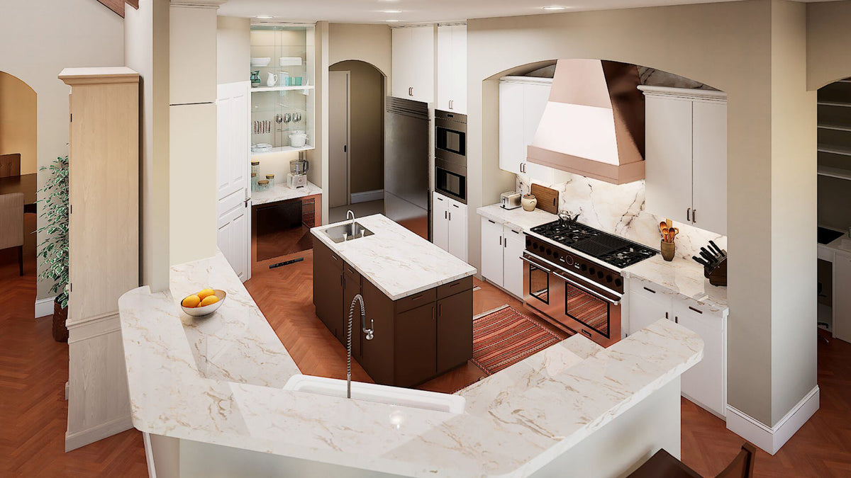 F8046-A Traditional House Kitchen, 4 Bedrooms, 4.5 Bathrooms | Ridgeview Ranch 