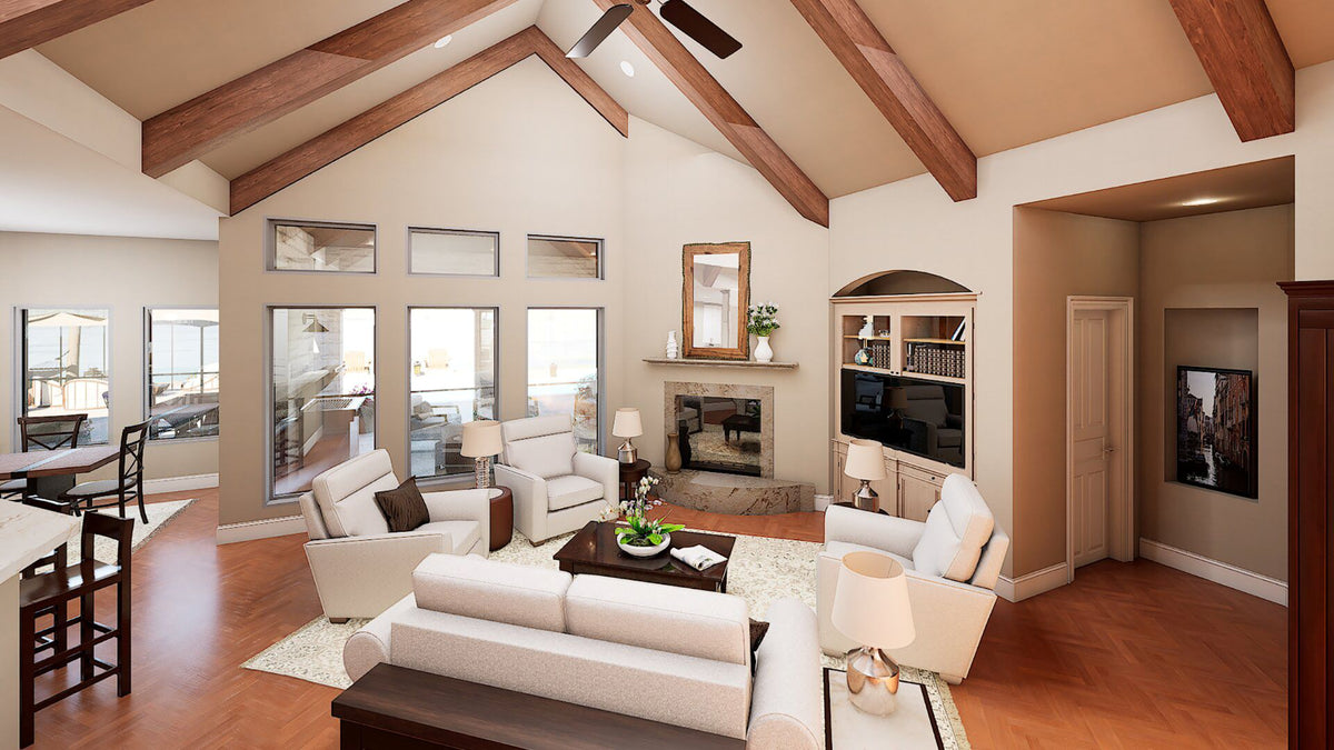 F8046-A Traditional House Family Room, 4 Bedrooms, 4.5 Bathrooms | Ridgeview Ranch 